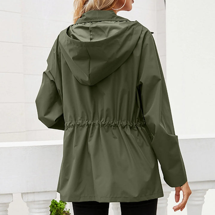 Women's Oversized Hooded Zip Raincoat - Ondalise