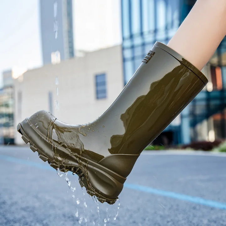 Women's Chunky Platform Rain Boots - Calienne