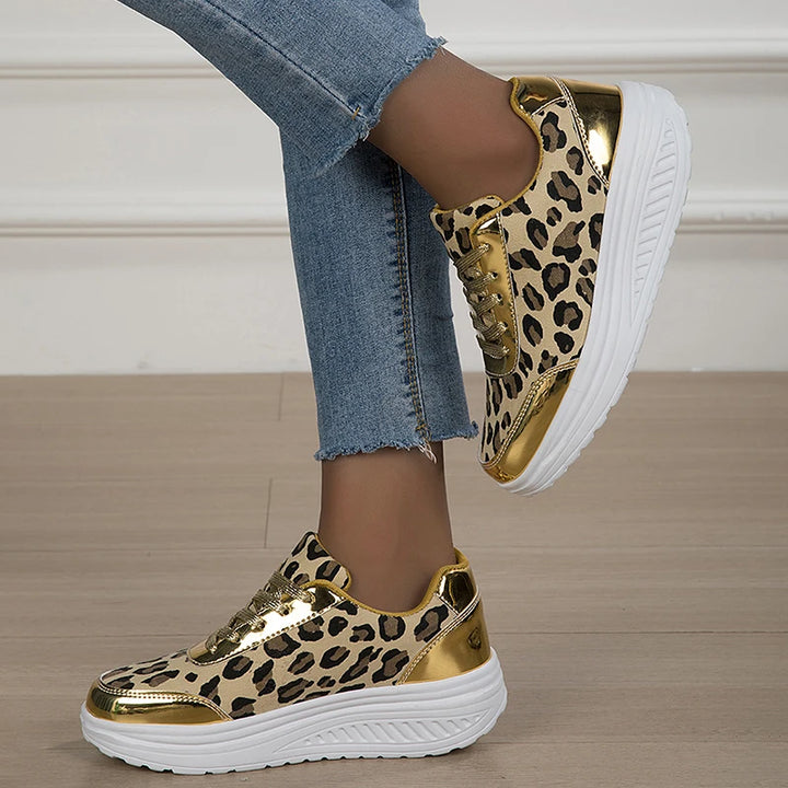 Women's Leopard Print Platform Wedge Sneakers – Isadora