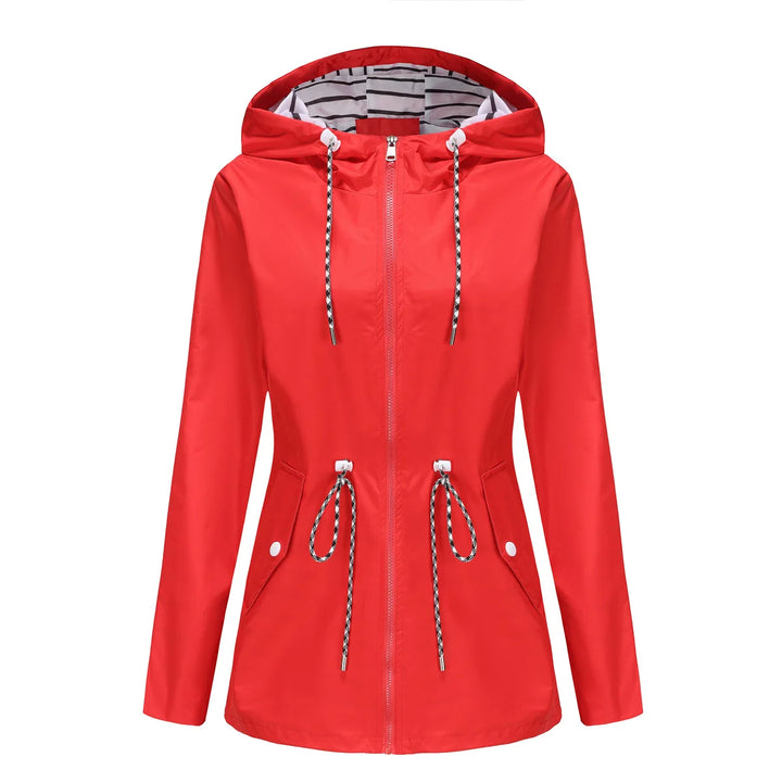 Women's Waterproof Drawstring Rain Jacket - Cerisane