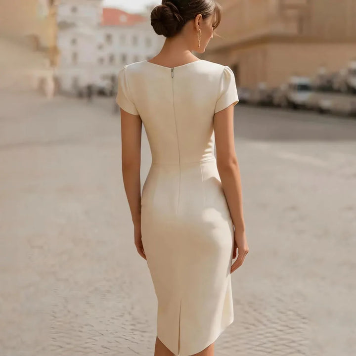 Women's Cowl Neck Draped Midi Dress – Amara