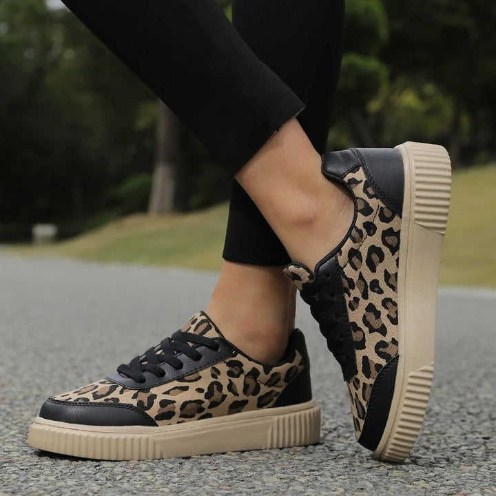 Women's Leopard Canvas Platform Sneakers – Josephine