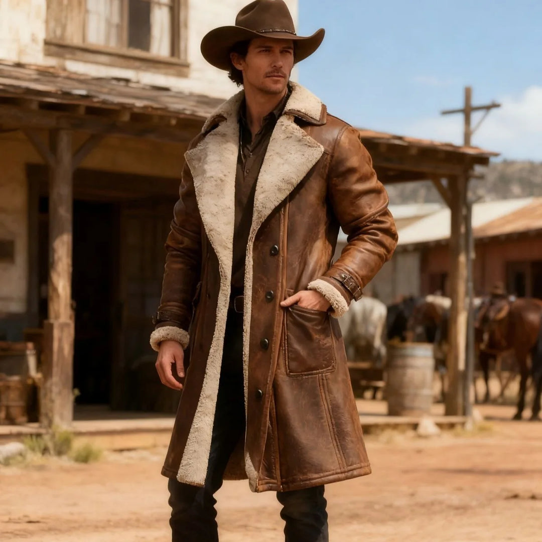 Men's Faux Shearling Longline Coat – Wyatt