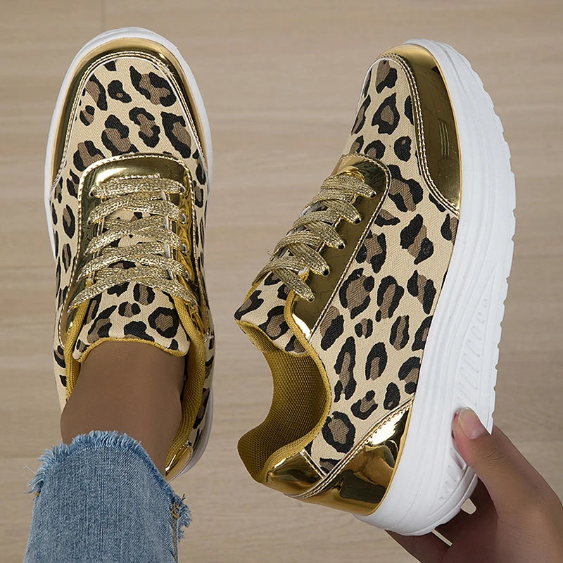Women's Leopard Print Platform Wedge Sneakers – Isadora