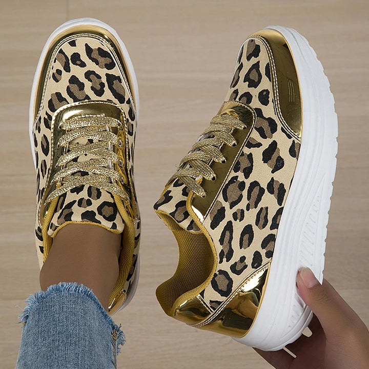 Women's Leopard Print Platform Wedge Sneakers – Isadora