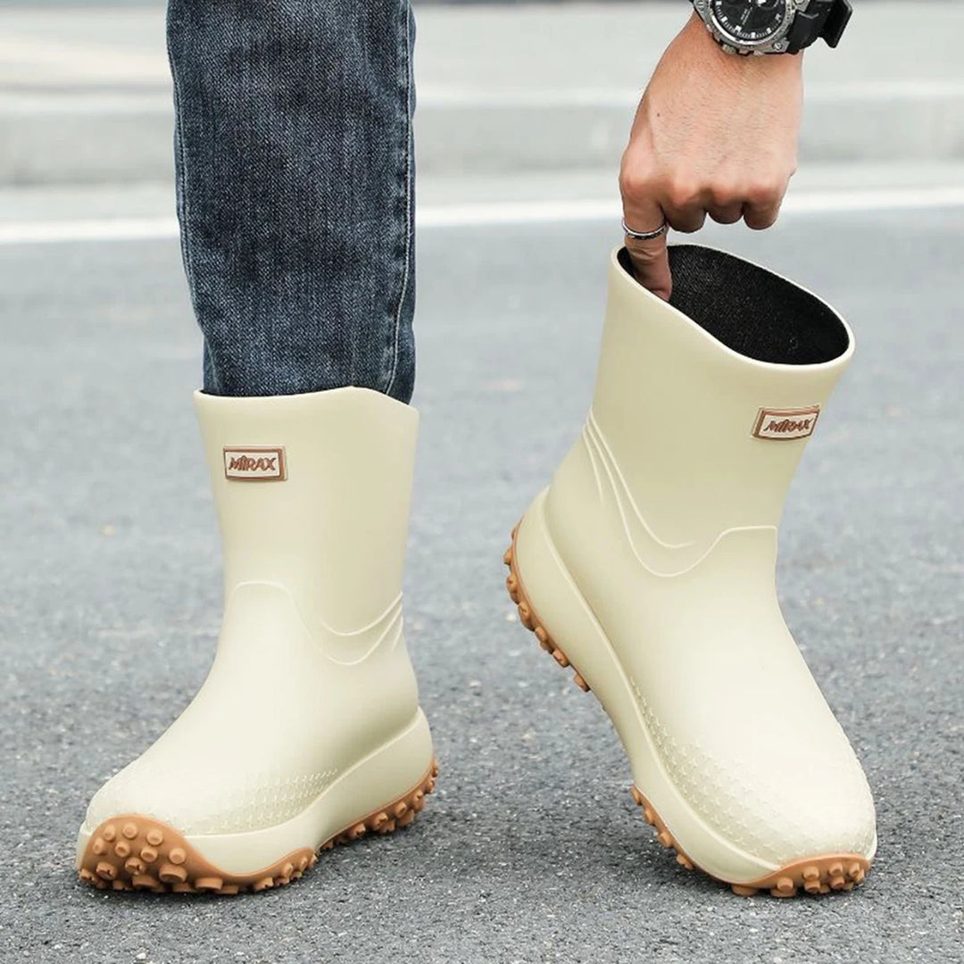 Men's Beige Waterproof Rubber Work Boots - Thornelle