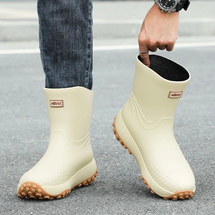 Men's Beige Waterproof Rubber Work Boots - Thornelle