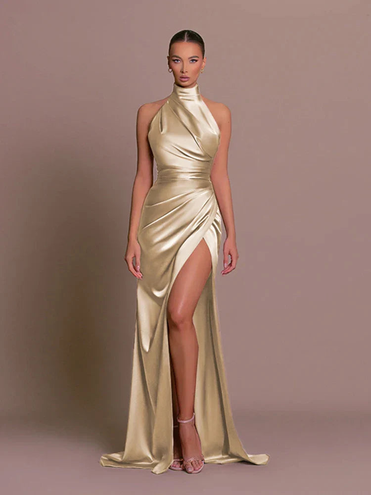 Cleo - Sleek Slit Maxi Dress