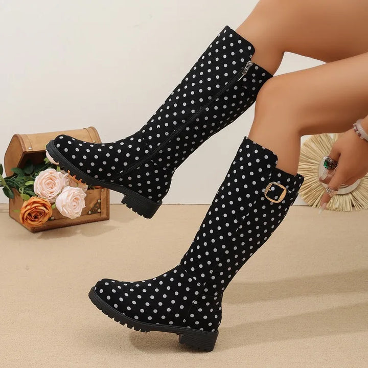 Women's Polka Dot Knee-High Boots – Nivelienne