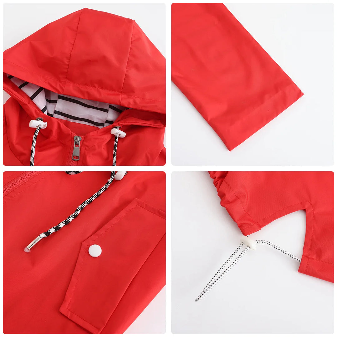 Women's Waterproof Drawstring Rain Jacket - Cerisane