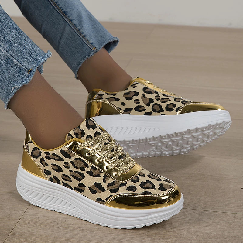 Women's Leopard Print Platform Wedge Sneakers – Isadora