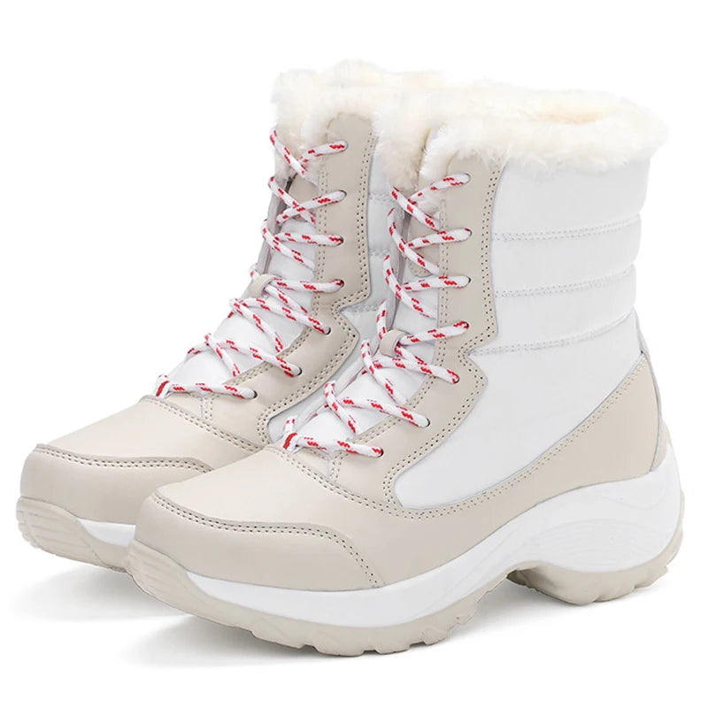 Women's Fur-Lined Platform Snow Boots - Perrienne