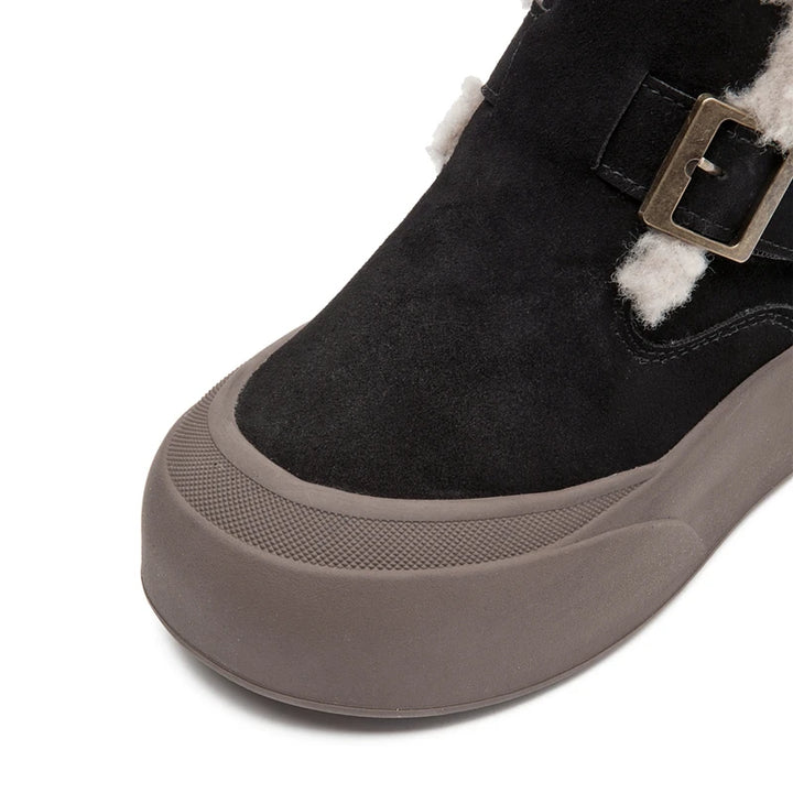 Women's Leather Fleece-Lined Snow Boots – Chapelane