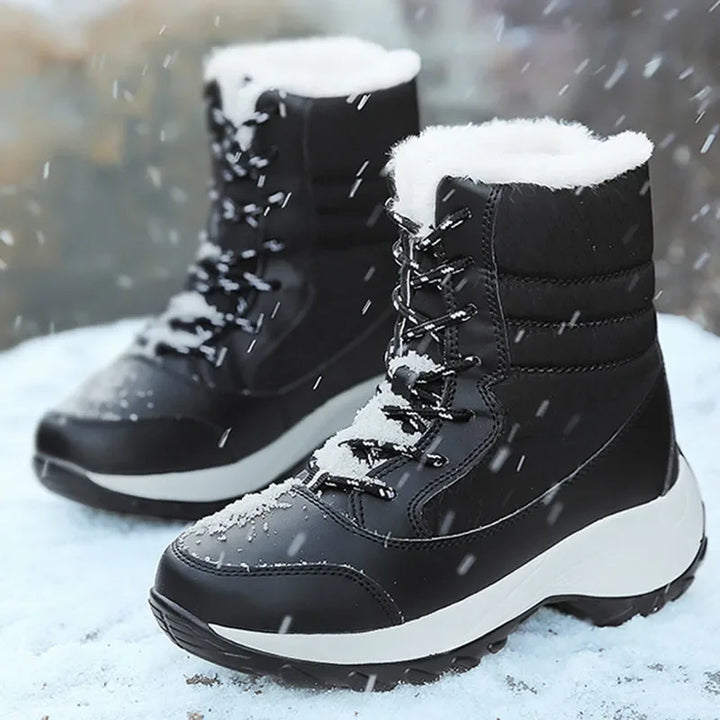 Women's Fur-Lined Platform Snow Boots - Perrienne