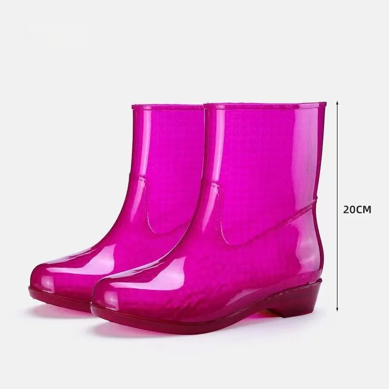 Women's Jelly High-Top Waterproof Rain Boots - Ellivienne