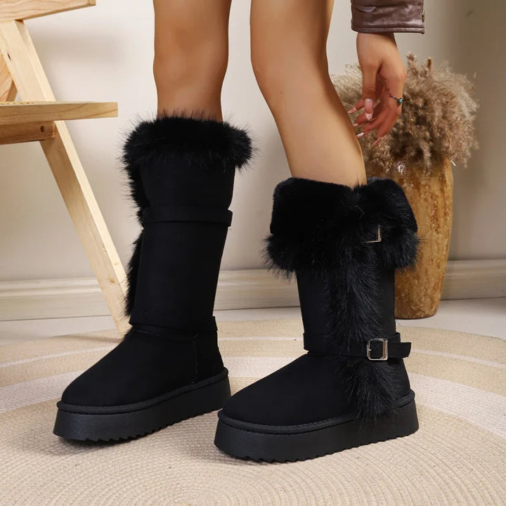 Women's Chunky Sole Mid-Calf Boots – Ravelise