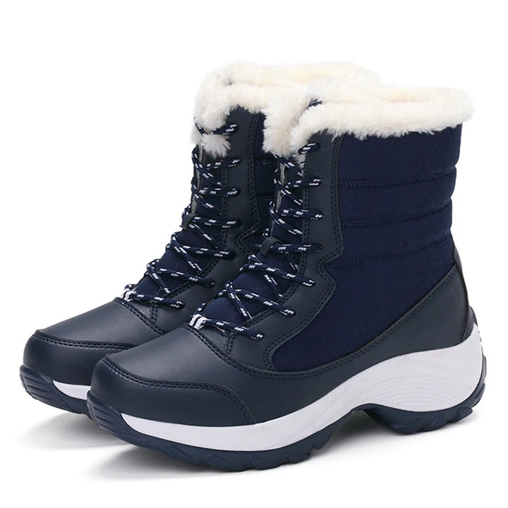 Women's Fur-Lined Platform Snow Boots - Perrienne