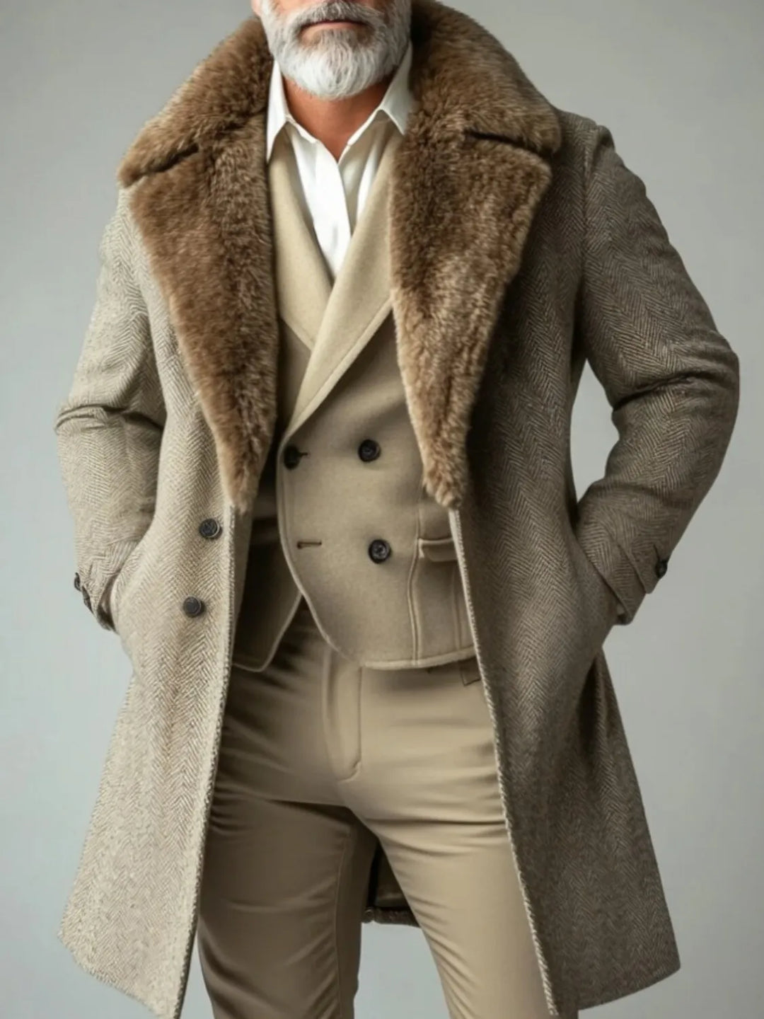 Men's Plush Collar Wool Coat – Ambrose