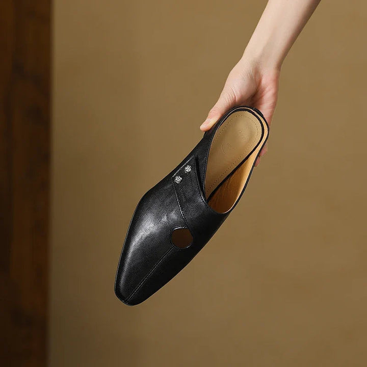 Women's Leather Pointed Toe Mules – Olga