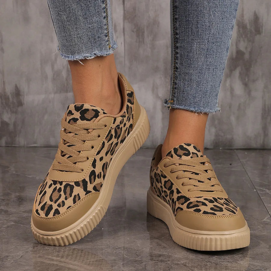 Women's Leopard Canvas Platform Sneakers – Josephine