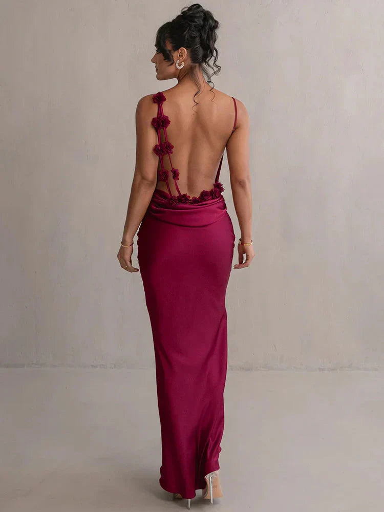 Cassiane - Satin Flower Dress