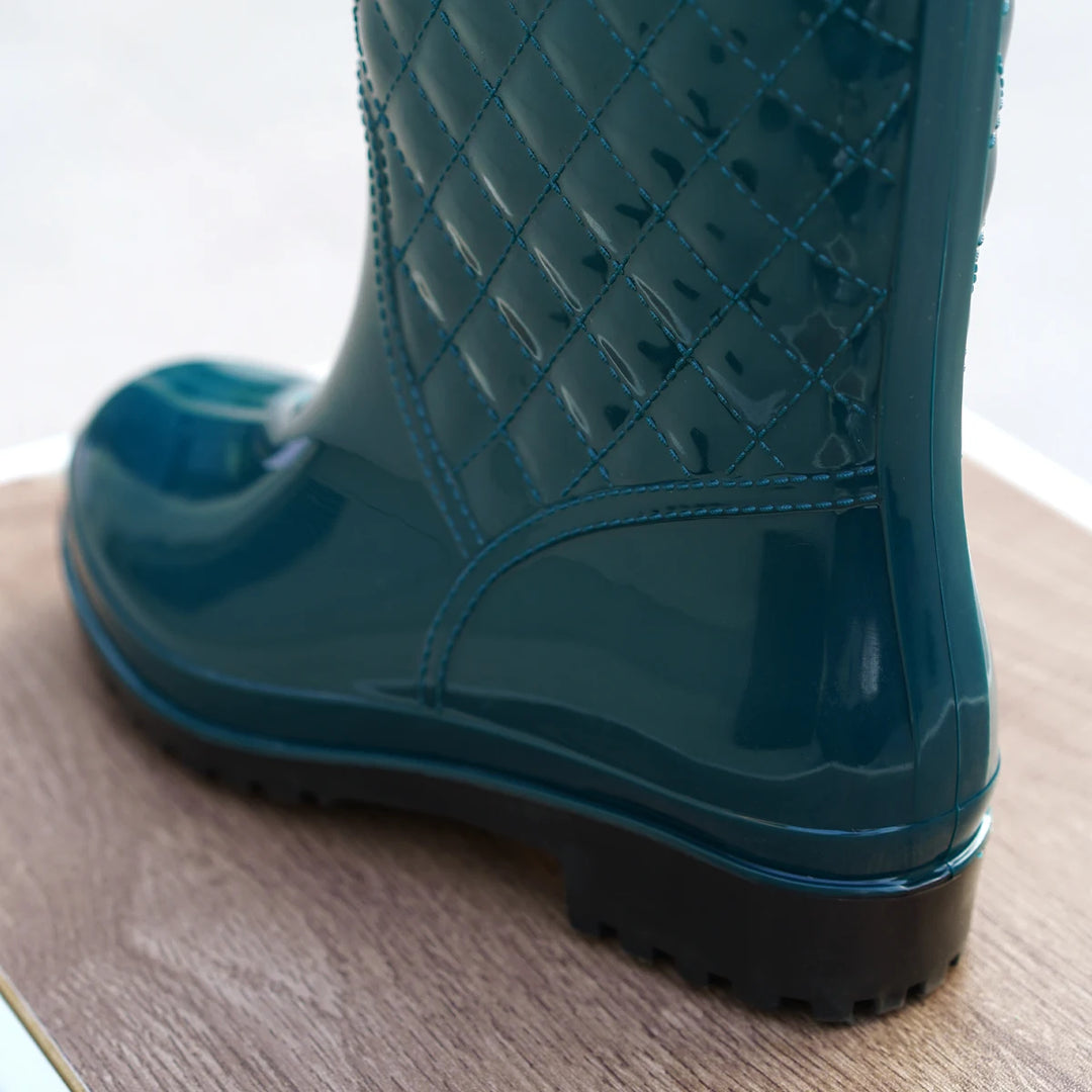 Women's Drawstring Rain Boots in Green - Havienne