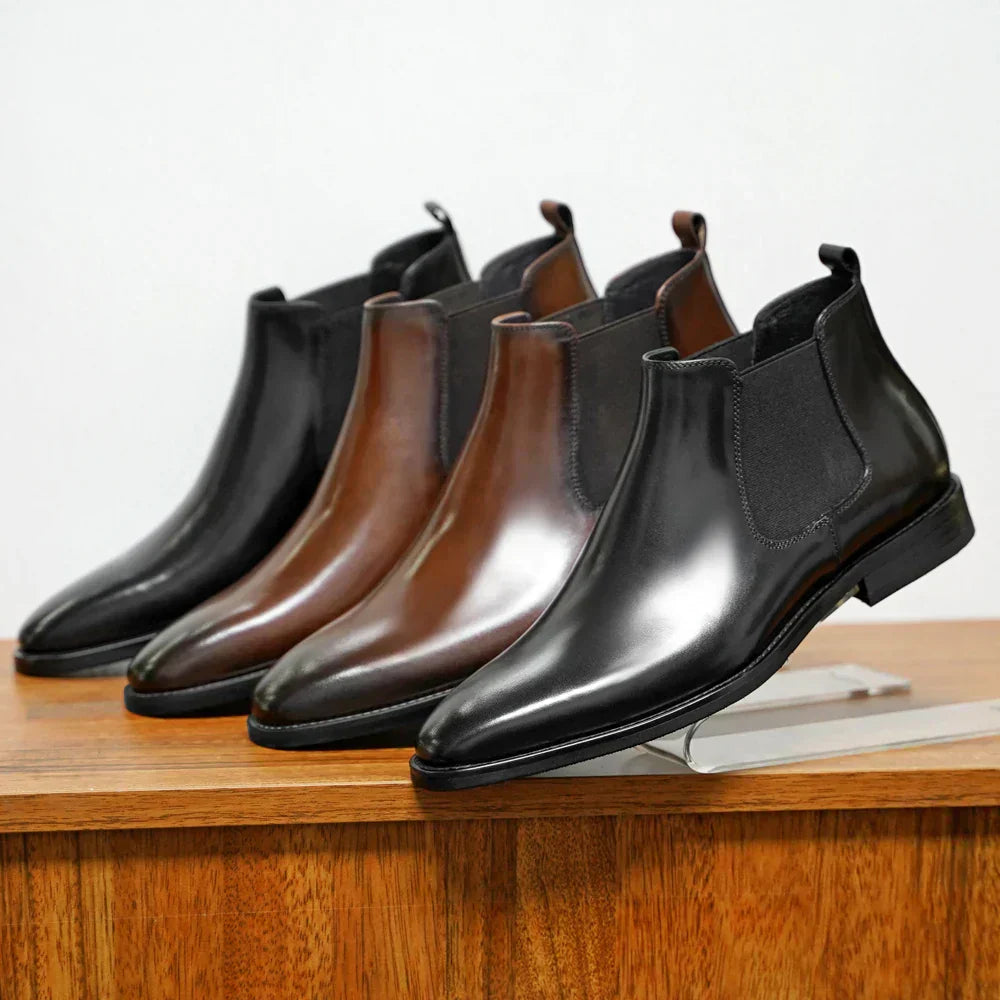 Men's polished Chelsea boots Didier in Black and Brown – line-up