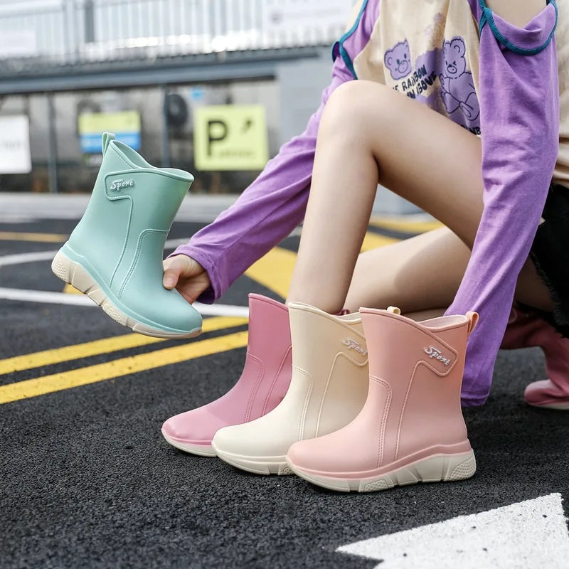 Women's Mid-Calf Waterproof Rain Boots - Rivelle