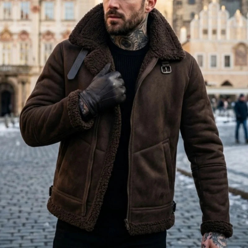 Men's Fleece-Lined Aviator Jacket – Bennett