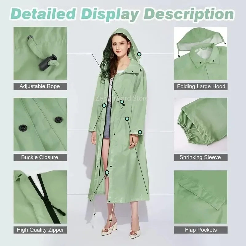 Women's Packable Lightweight Longline Raincoat - Brumelle