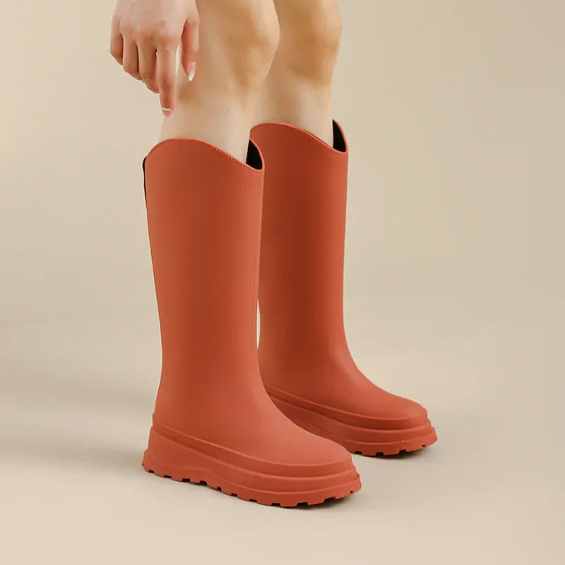 Women's Tall Platform Wellington Rain Boots - Rosalienne