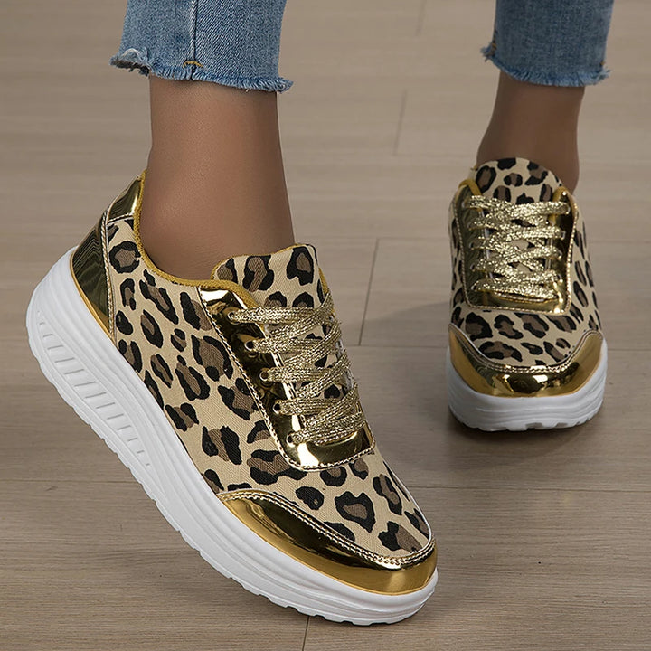 Women's Leopard Print Platform Wedge Sneakers – Isadora