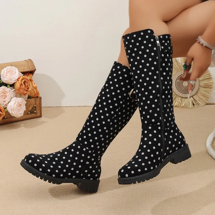 Women's Polka Dot Knee-High Boots – Nivelienne