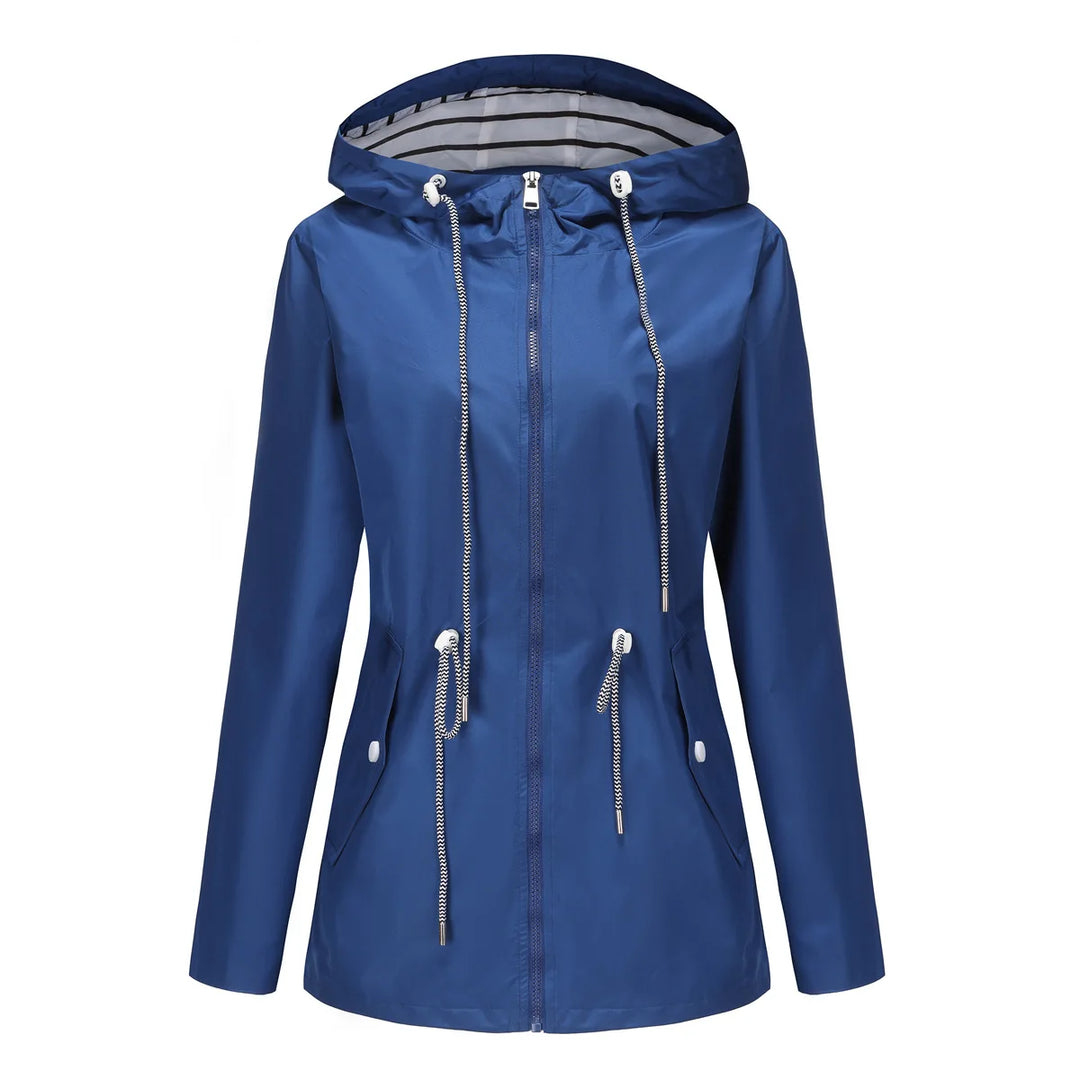 Women's Waterproof Drawstring Rain Jacket - Cerisane