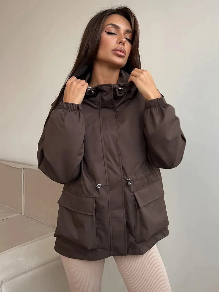 Women's Waterproof Hooded Windbreaker Rain Jacket - Verrine