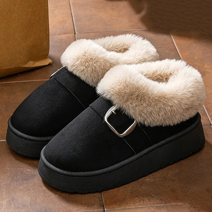 Women's Faux Fur Buckle Ankle Boots – Suvrelle
