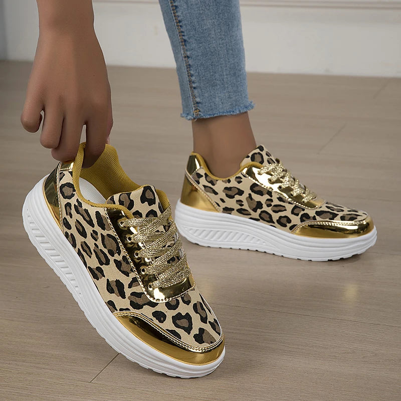 Women's Leopard Print Platform Wedge Sneakers – Isadora