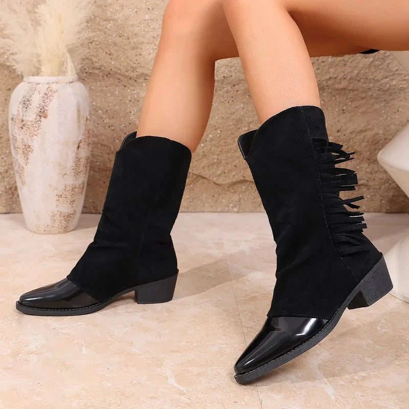 Women's Tassel Western Cowboy Boots – Winifred