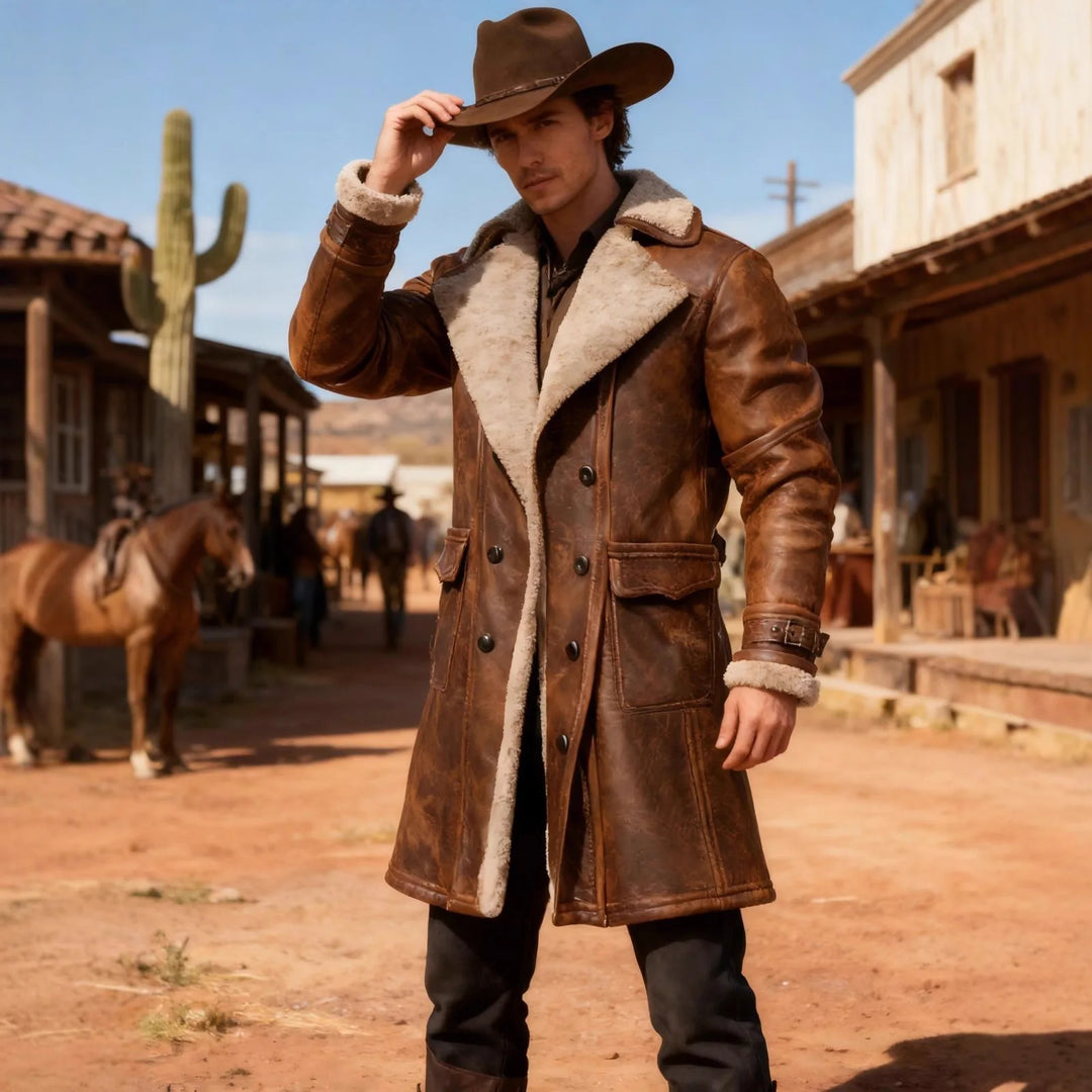 Men's Faux Shearling Longline Coat – Wyatt
