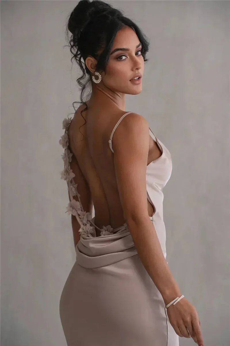 Cassiane - Satin Flower Dress