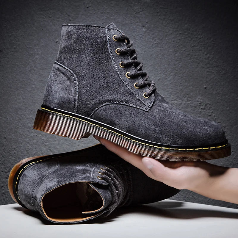 Men's Retro High-Top Lace-Up Boots – Delvane