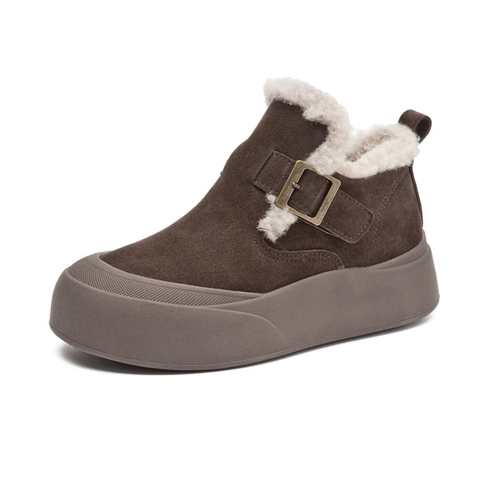 Women's Leather Fleece-Lined Snow Boots – Chapelane