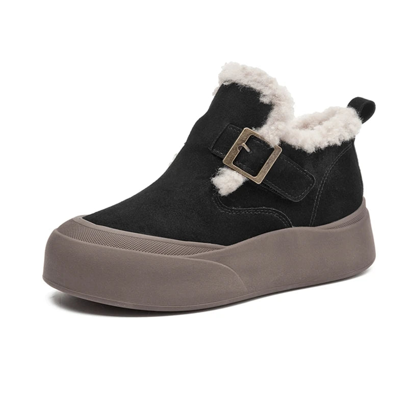 Women's Leather Fleece-Lined Snow Boots – Chapelane