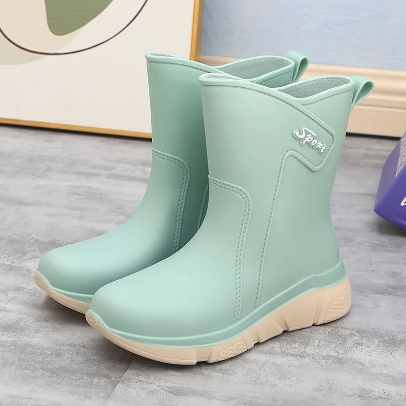 Women's Mid-Calf Waterproof Rain Boots - Rivelle