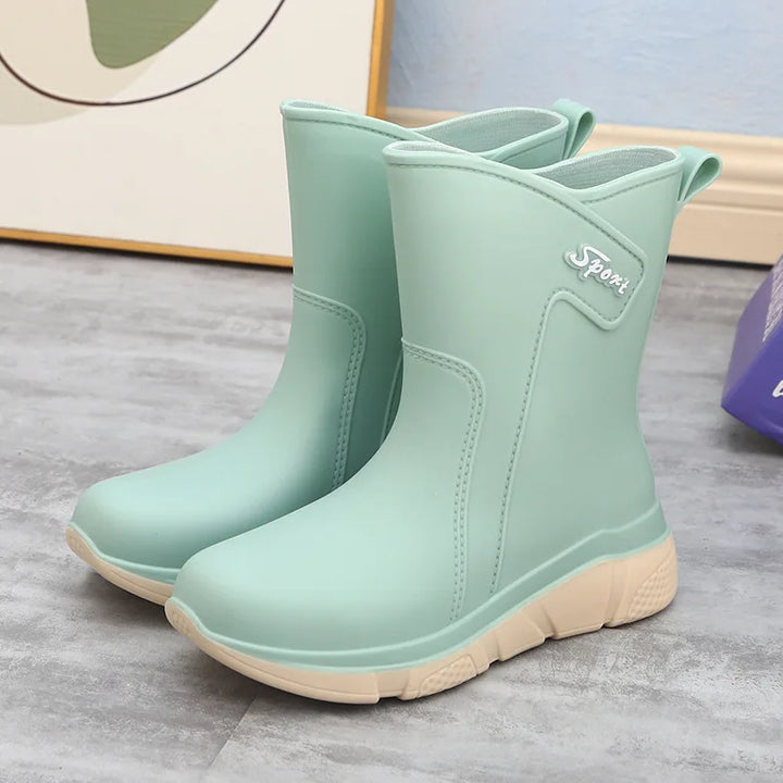 Women's Mid-Calf Waterproof Rain Boots - Rivelle