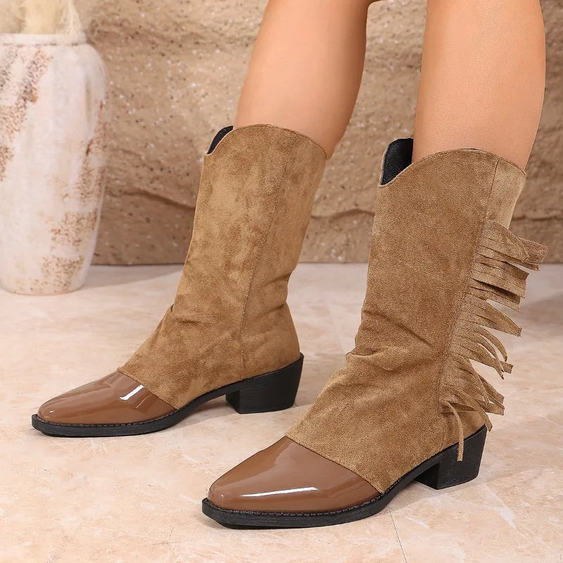Women's Tassel Western Cowboy Boots – Winifred