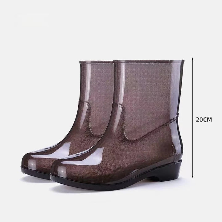 Women's Jelly High-Top Waterproof Rain Boots - Ellivienne