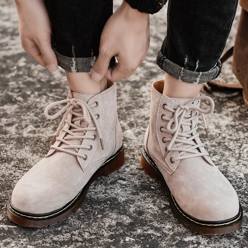 Men's Retro High-Top Lace-Up Boots – Delvane