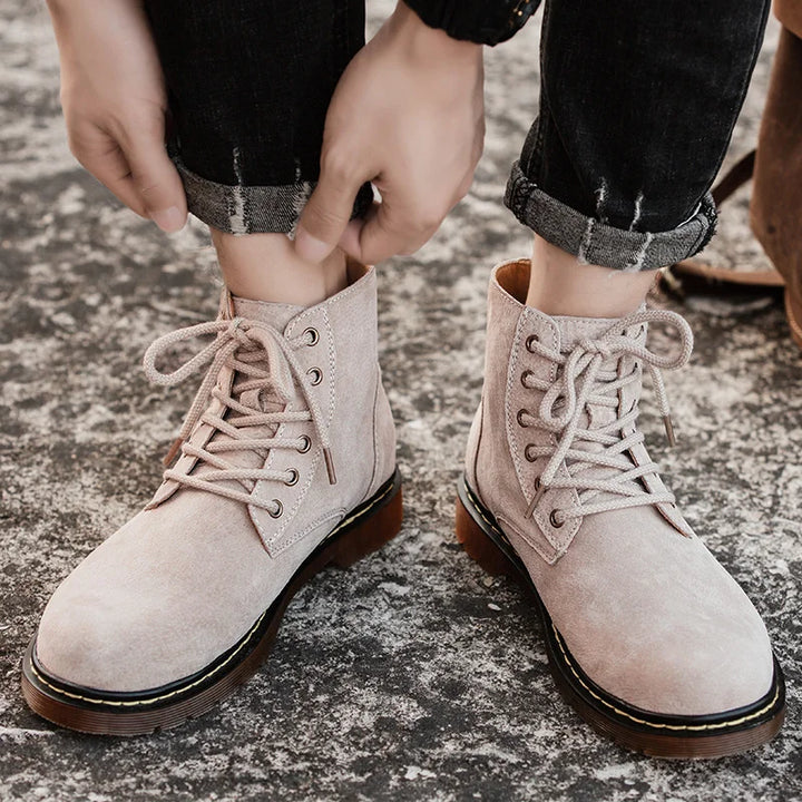 Men's Retro High-Top Lace-Up Boots – Delvane