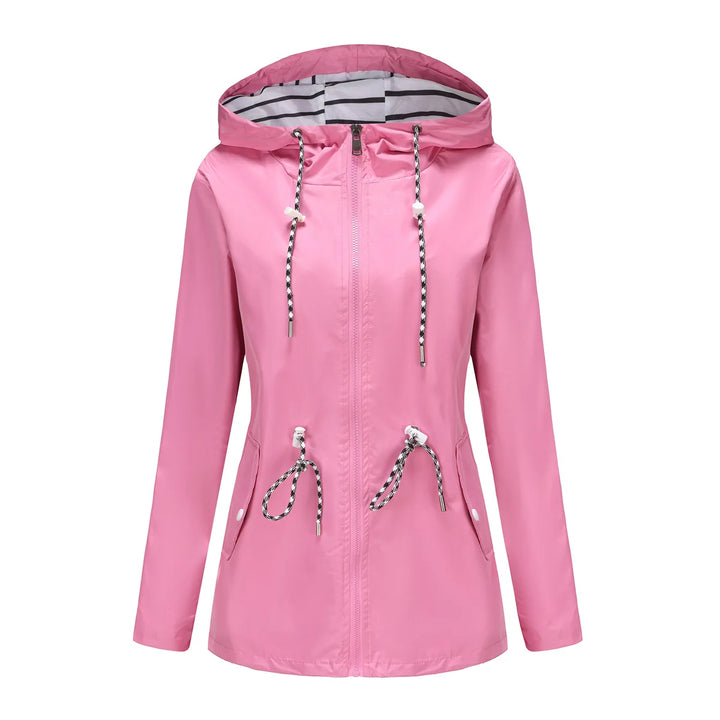 Women's Waterproof Drawstring Rain Jacket - Cerisane